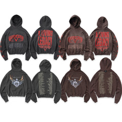 Represent Legacy Tour Reversible Vintage Washed Cropped Oversized Hoodie