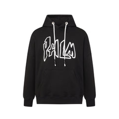 Palm Angels Graffiti Outline Logo Oversized Pullover Hoodie