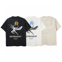 Represent Horizons Multi‑Chest Graphic Print Oversized T‑Shirt