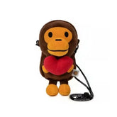 A Bathing Ape Baby Milo Heart Plush Doll Crossbody Bag