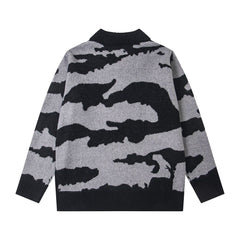Corteiz Camo Jacquard Knit Polo Sweater