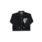 Corteiz Ctiz Logo Contrast Stitch Black Denim Trucker Jacket