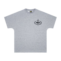 Corteiz X Slaughter Gang 21 Savage Grey Graphic Short Sleeve T‑shirt