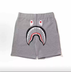 BAPE Style Shark Casual Shorts - Light Grey Heather