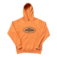Corteiz X Slaughter Gang 21 Savage Orange Graphic Pullover Hoodie
