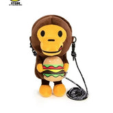 A Bathing Ape Baby Milo Hamburger Plush Doll Crossbody Bag