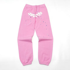 Spider sp5der reversed logo star print light pink jogger sweatpants