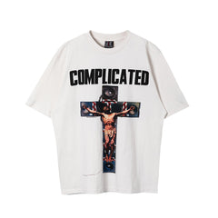 Saint Michael Complicated Speaker Cross Vintage Off‑White Tee