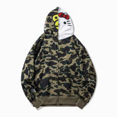 BAPE x Hello Kitty Shark Full Zip Hoodie Camo Edition