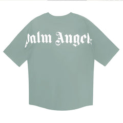 PALM ANGELS BACK BIG LOGO T‑SHIRT SAGE GREEN