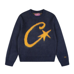 Corteiz C‑Star Fuzzy Jacquard Crew Neck Sweater