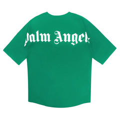 PALM ANGELS BACK BIG LOGO T‑SHIRT BRIGHT GREEN