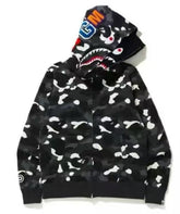 BAPE Black Camo Double Shark Full Zip Hoodie