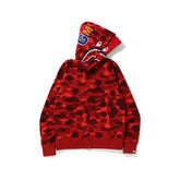 Bape Red Camo Double Shark Full Zip Hoodie