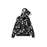 A BATHING APE ABC Camo Shark Full Zip Hoodie Black