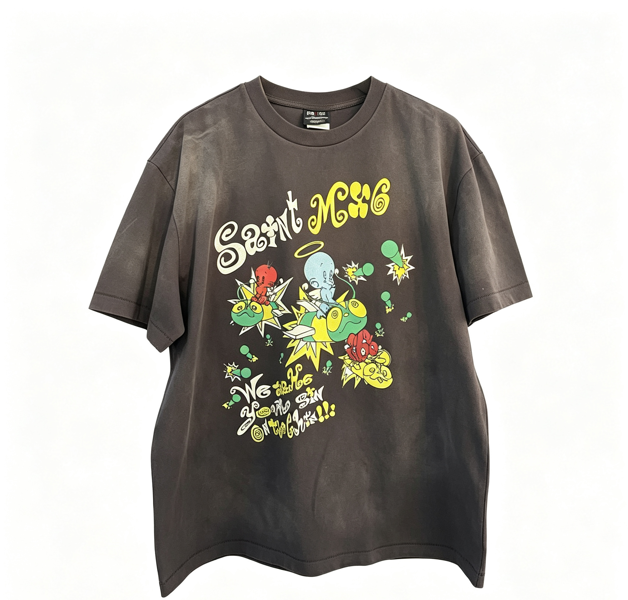 Saint Michael MX6 Vintage Washed Cartoon Oversized Tee
