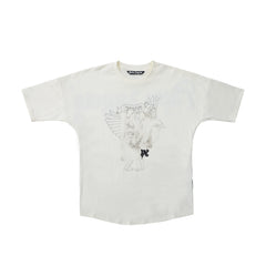 PALM ANGELS DOVE GRAPHIC OVERSIZED OFF‑WHITE T‑SHIRT