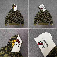 BAPE x Hello Kitty Shark Full Zip Hoodie Camo Edition