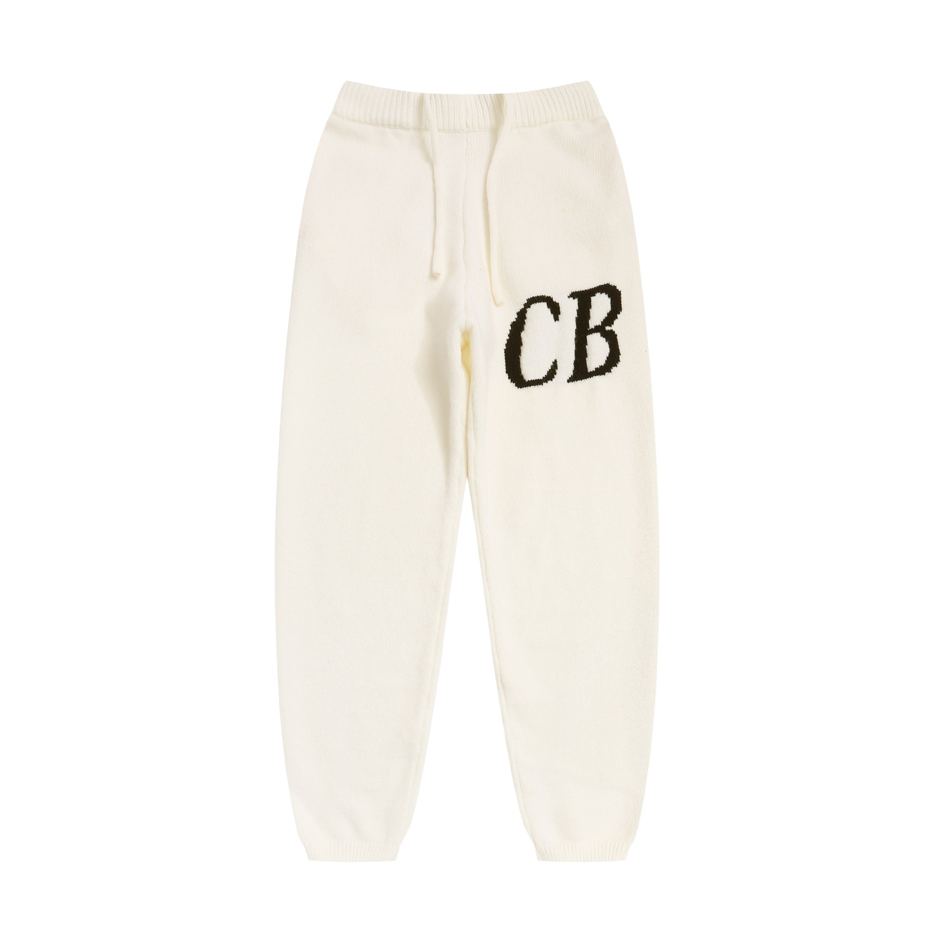 Cole Buxton Cb Logo Knit Cream Oversized Jogger Pants