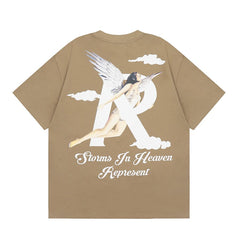 Represent Angel Cloud R‑Logo Chest Print Oversized T‑Shirt