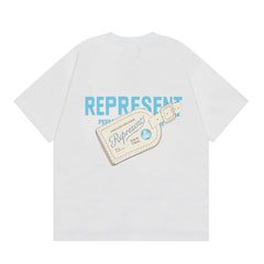 Represent R‑Logo Luggage Tag Chest Print Oversized T‑Shirt