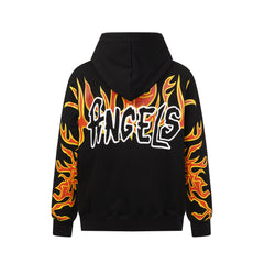 Palm Angels Graffiti Outline Logo Oversized Pullover Hoodie