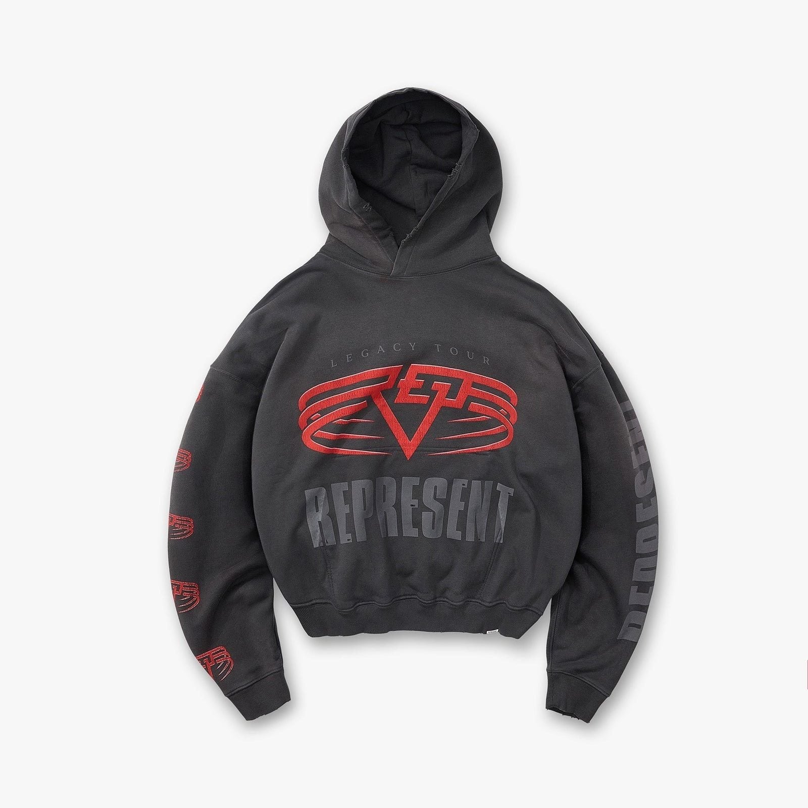 Represent Legacy Tour Reversible Vintage Washed Cropped Oversized Hoodie