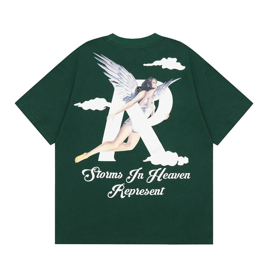 Represent Angel Cloud R‑Logo Chest Print Oversized T‑Shirt