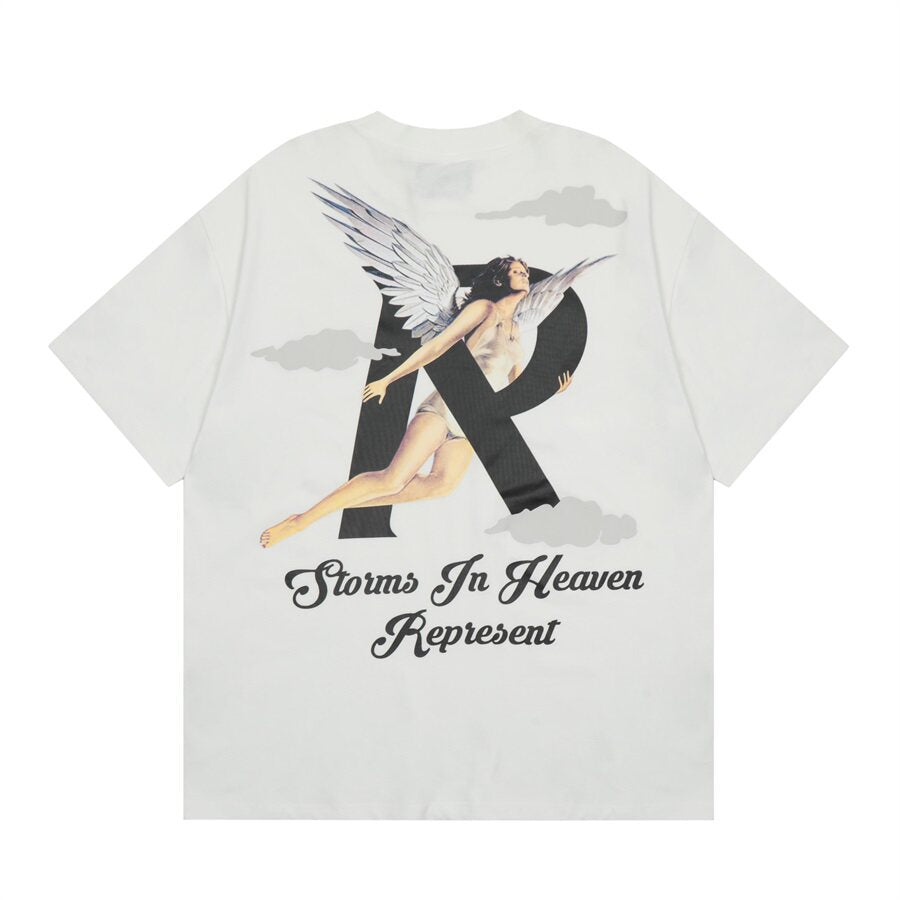 Represent Angel Cloud R‑Logo Chest Print Oversized T‑Shirt