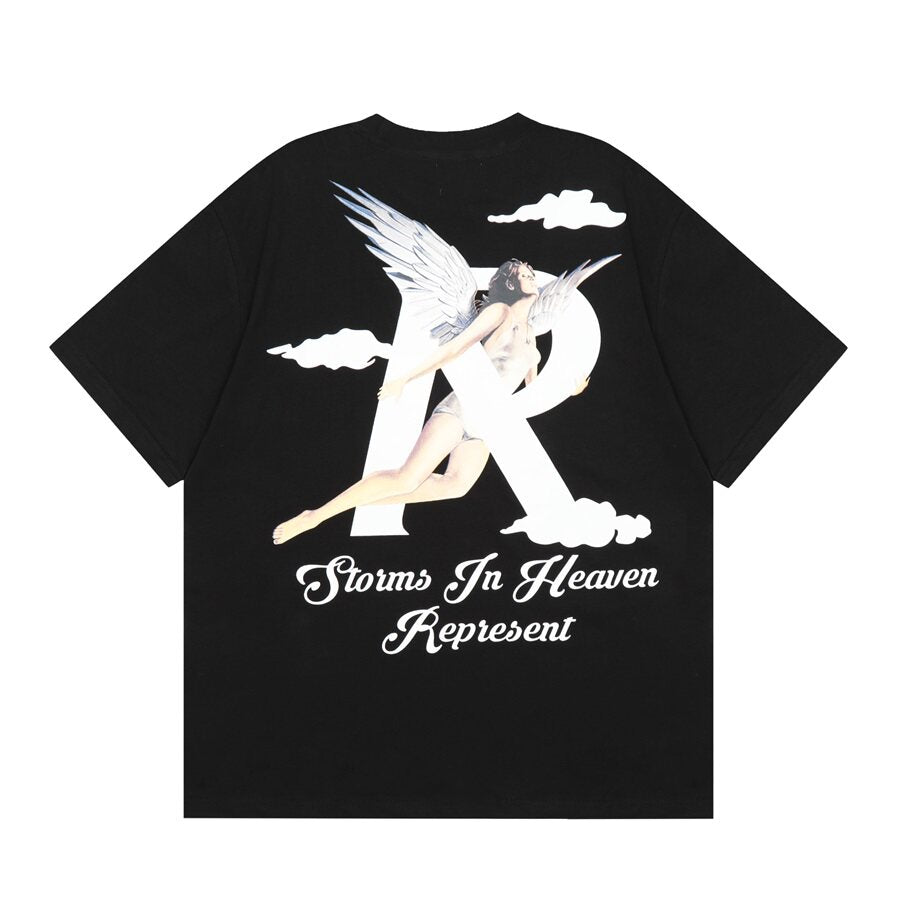 Represent Angel Cloud R‑Logo Chest Print Oversized T‑Shirt