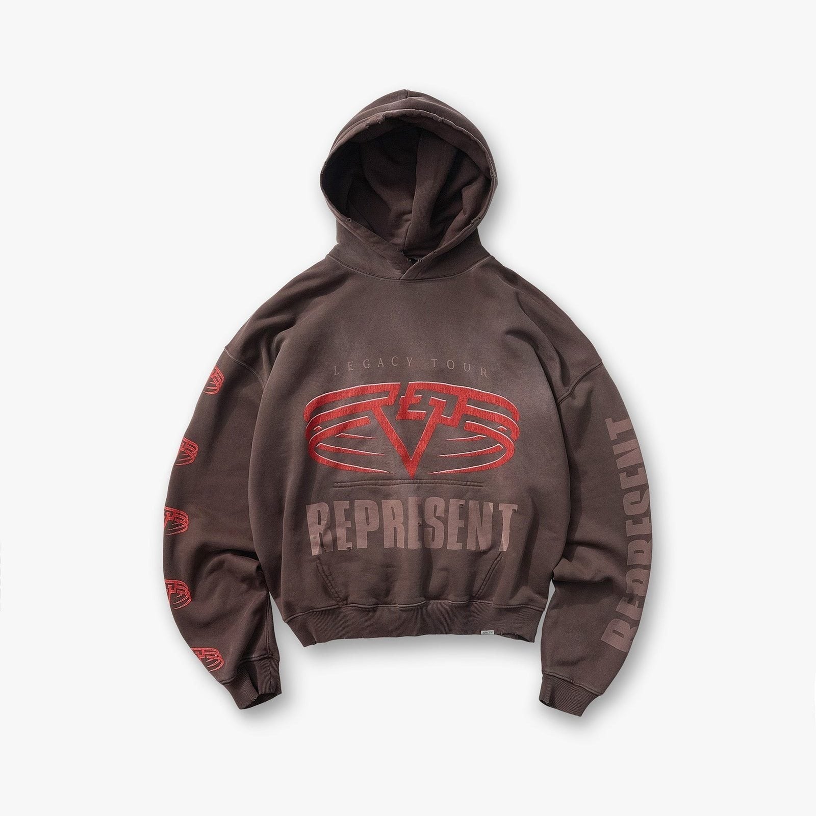 Represent Legacy Tour Reversible Vintage Washed Cropped Oversized Hoodie