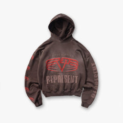 Represent Legacy Tour Reversible Vintage Washed Cropped Oversized Hoodie
