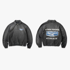 Represent Nothing Tougher Half Zip Polo Sweatshirt Vintage Washed