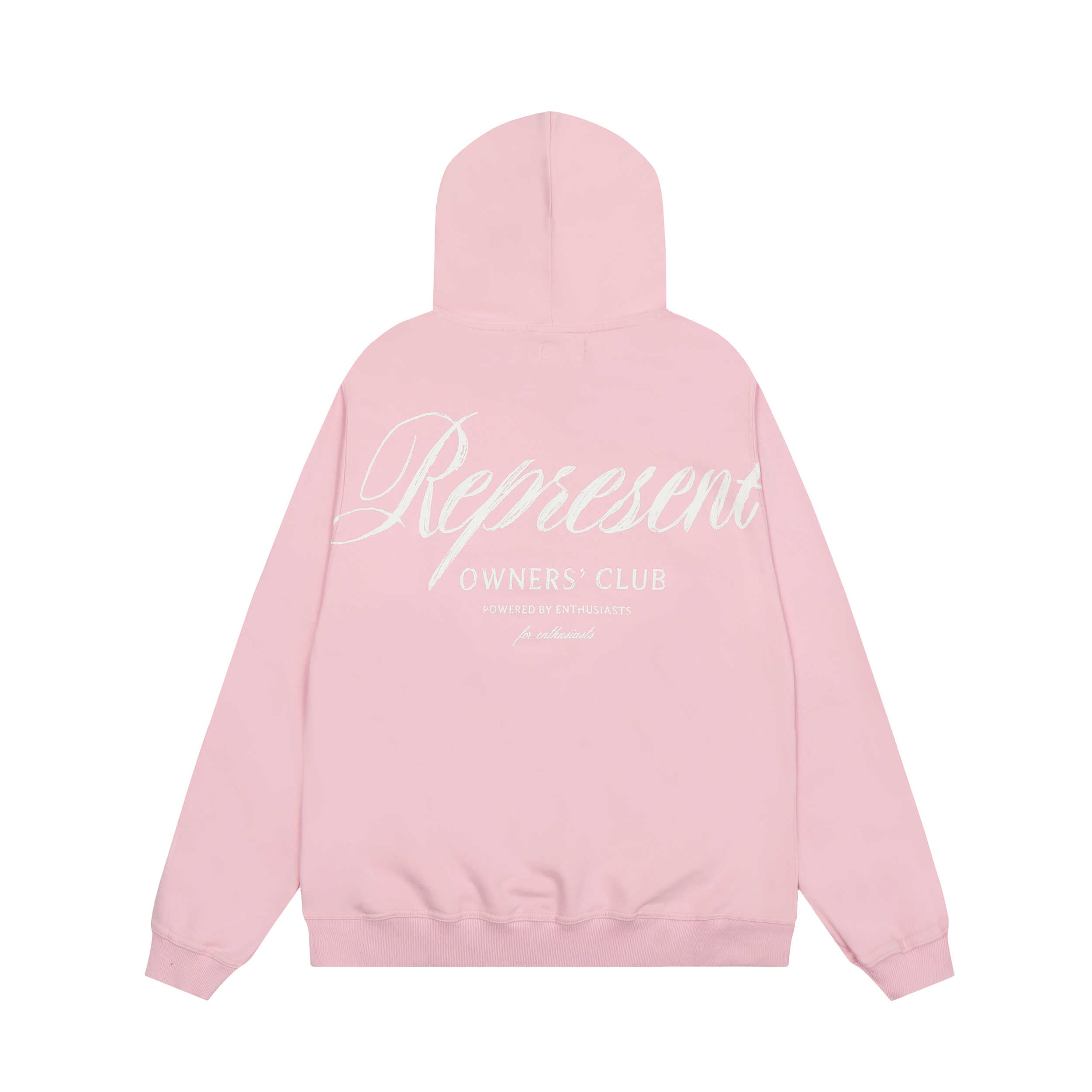 Represent Small Script Logo Pastel Pink Oversized Hoodie