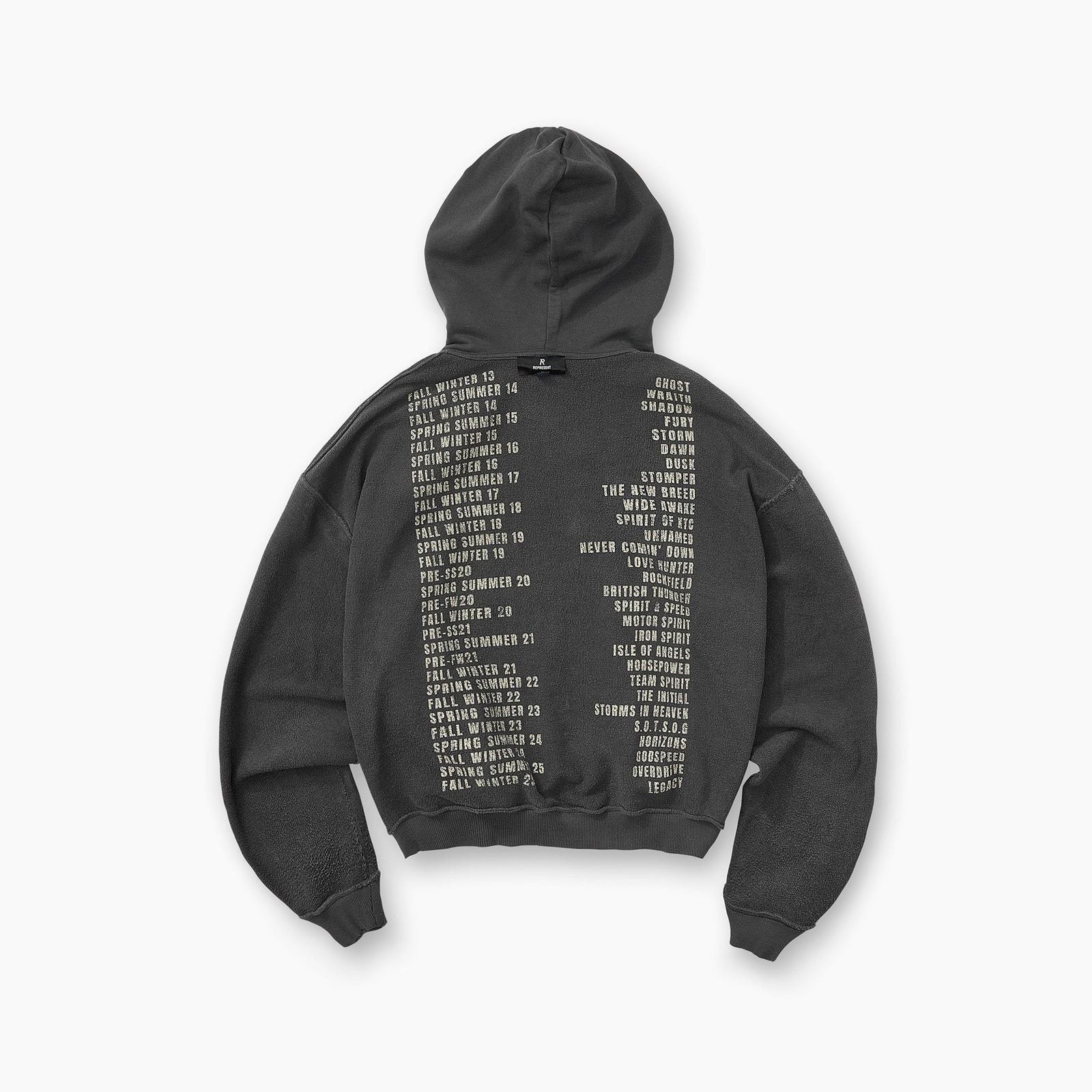 Represent Legacy Tour Reversible Vintage Washed Cropped Oversized Hoodie
