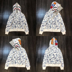 Bape Shark Double-Layer Hood Ice Camo Zip