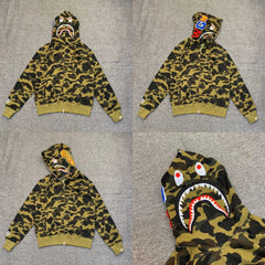 BAPE Shark Camo Full Zip Hoodie Green