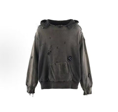 Saint MXXXXXX Faded Destroyed Patch Pullover Hoodie