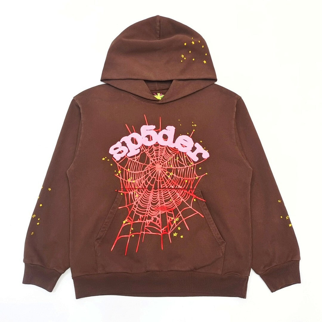 Cross border exclusive 500g Meichao PINK spider web hooded sweatshirt Sp5derhoodies hoodie (33)