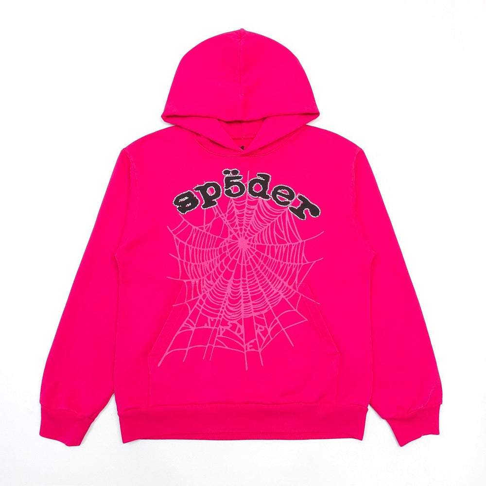 Cross border exclusive 500g Meichao PINK spider web hooded sweatshirt Sp5derhoodies hoodie (20)