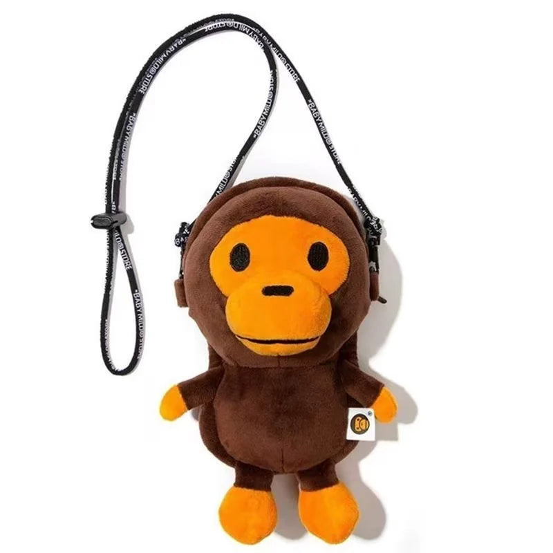 A Bathing Ape Baby Milo Plush Doll Crossbody Shoulder Bag
