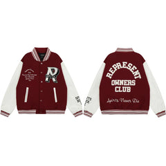 Represent Owners Club Burgundy Varsity Jacket
