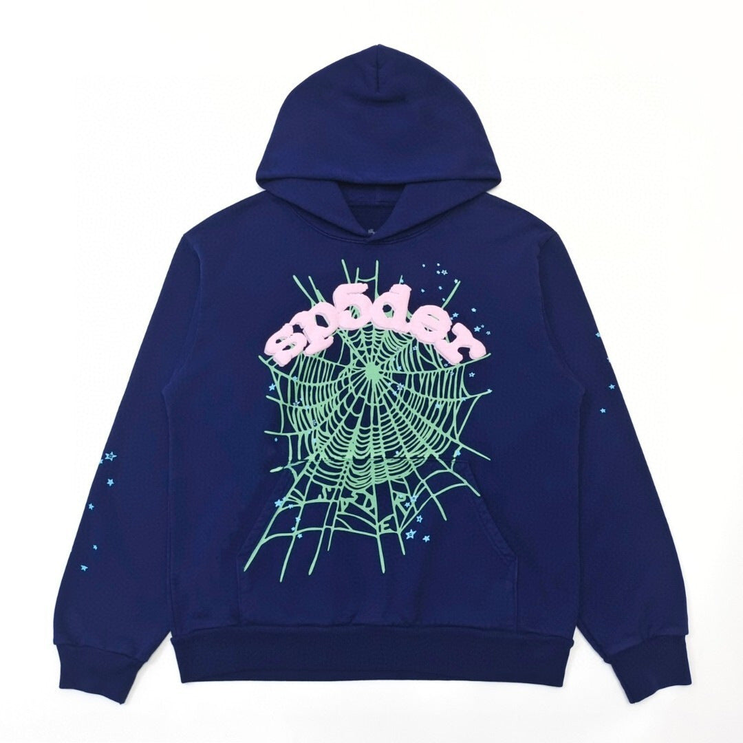 Cross border exclusive 500g Meichao PINK spider web hooded sweatshirt Sp5derhoodies hoodie (33)