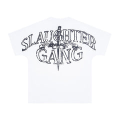 Corteiz X Slaughter Gang 21 Savage White Graphic Short Sleeve T‑shirt