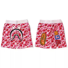 BAPE Style Camo Shark Casual Shorts - Pink