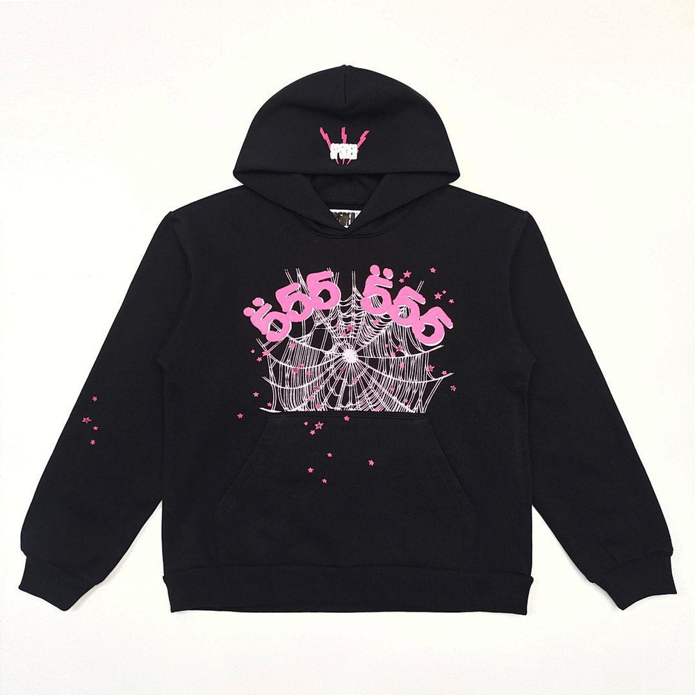 Cross border exclusive 500g Meichao PINK spider web hooded sweatshirt Sp5derhoodies hoodie (33)