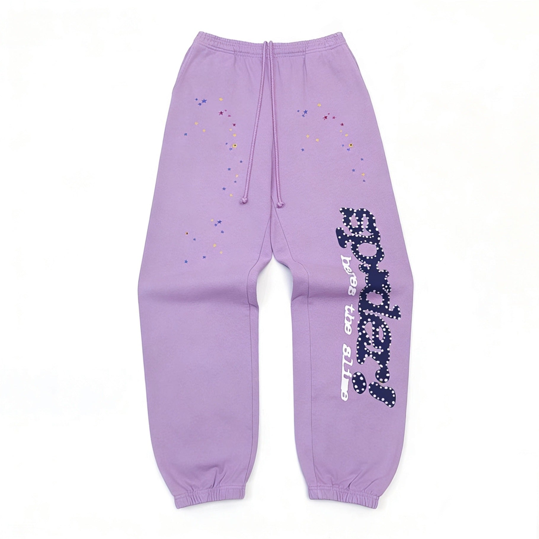 Spider Sp5der Slogan Star Print Lavender Jogger Sweatpants
