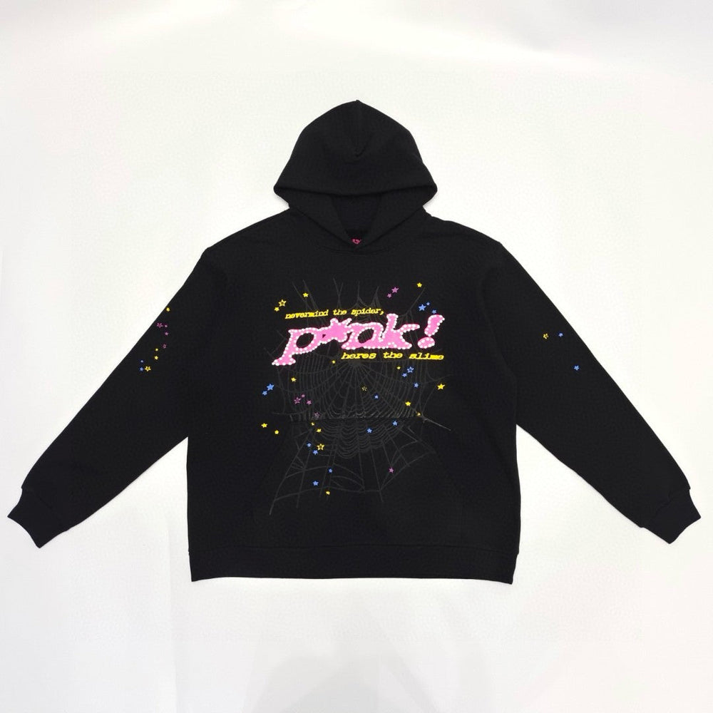 Cross border exclusive 500g Meichao PINK spider web hooded sweatshirt Sp5derhoodies hoodie (33)