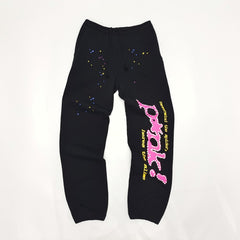 Spider sp5der star slogan print black jogger sweatpants