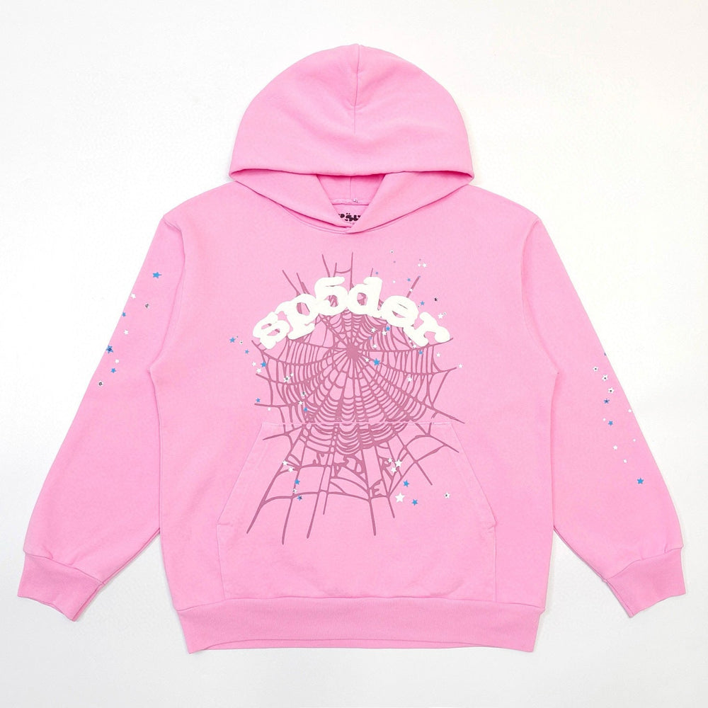 Cross border exclusive 500g Meichao PINK spider web hooded sweatshirt Sp5derhoodies hoodie (20)